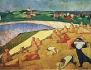 Emile Bernard Harvest on the Edge of the Sea painting